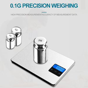 थोक घरेलू स्टेनलेस स्टील रेस्तरां माप इलेक्ट्रॉनिक संतुलन डिजिटल रसोई भोजन स्केल - Product Image 3