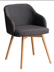 Modern <b>Armchair</b> for Home Office & Hotel Comfortable Leisure Chair with Wood Panel Fabric <b>Dining</b> Room Furniture - Product Image 4