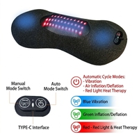 Oreiller de massage à lumière rouge, pression d'air, chauffage et vibration pour le cou et le bas du dos, soulagement des douleurs dorsales et lombaires à la maison, au bureau, en voiture et en voyage