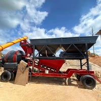 Centrale à béton mobile à tambour YHZM25, usine de béton avec ODM, facile à déplacer, haute efficacité