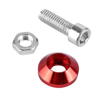 Kit de vis de modification extérieure automobile M6 colorées avec rondelles d'espacement en aluminium, kit universel de boulons pour cadre de plaque d'immatriculation de véhicule
