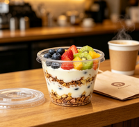 Gobelets à dessert jetables empilables en PET transparent avec couvercles plats pour usage polyvalent - Vente en gros 2026