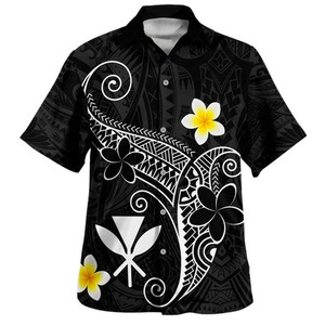Chemise hawaïenne mode pour hommes avec <span class=keywords><strong>tatouage</strong></span> <span class=keywords><strong>floral</strong></span> et tribal Tissu tricoté sergé respirant et anti-rétrécissement Taille XL - Product Image 3