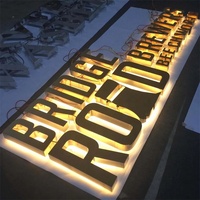 Letrero 3D Personalizado con Retroiluminación LED para Negocios, Letras de Acrílico y Metal, Duradero, para Montar en la Pared, Letrero Publicitario para Negocios