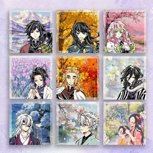 Sous-verres en céramique Anime, dessin animé japonais, carrés, absorbants, boîte mystère, lot en gros - Product Image 1