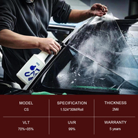 1.52m X 30m Kaca Film Mobil Polarisasi Keramik-Karbon Bahan PET Dengan Lapisan Anti Gores