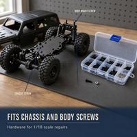Kit de vis pour voiture RC, 206 pièces, vis, écrous et goupilles métalliques assortis, kit d'outils de réparation pour crawler 1/18, compatible avec les châssis de voitures à l'échelle 1:18