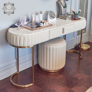 Armoire de luxe ovale en acier inoxydable, <span class=keywords><strong>2</strong></span> <span class=keywords><strong>tiroirs</strong></span>, 1 pièce, <span class=keywords><strong>commode</strong></span> contemporain, haut en marbre blanc brillant - Product Image 3