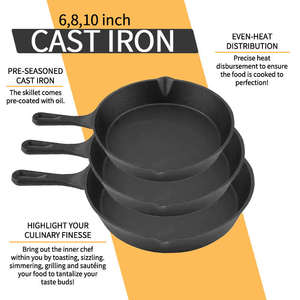 Vente en gros usine – Lot <span class=keywords><strong>de</strong></span> 3 poêles à frire antiadhésives en fonte <span class=keywords><strong>Tefal</strong></span>, plates, pour sauter et faire frire, 10/14/16/20/26 cm - Product Image 3