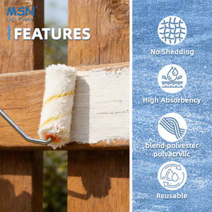 MSN 1 boîte de <span class=keywords><strong>10</strong></span> mini-rouleaux en polyacrylique de 4 pouces (<span class=keywords><strong>10</strong></span> cm), rouleaux à peinture de petite taille de bonne qualité - Product Image 6