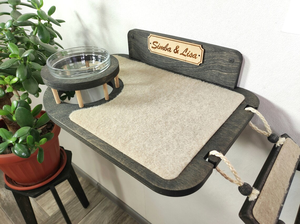 Muebles de pared para gatos, estante de madera con alimentador, Gato de madera/gatito, cama de puente con cuerda, Puente Grande para gatos, alimentador de paso - Product Image 5