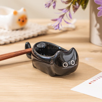 Bol en céramique créatif à saveur de chat siamois peint à la main porte-baguettes multifonctionnel de petite taille pour le trempage domestique