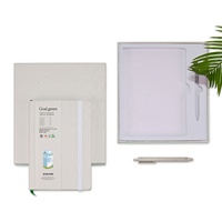 Set di Quaderno A5 con Copertina Rigida in Carta Riciclata e Penna, Forniture per Ufficio, Regali, Design Personalizzato con Logo e Elastico