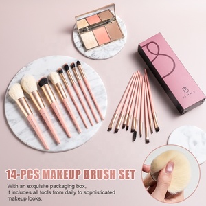 Ensemble de pinceaux de maquillage rose BS-MALL, 14 pièces, pinceaux personnalisés avec logo, ensemble cosmétique, cadeau pour femmes et filles, <span class=keywords><strong>kit</strong></span> de pinceaux de maquillage pour le visage - Product Image 4
