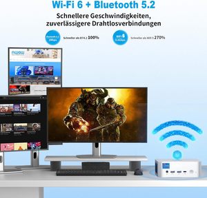 <span class=keywords><strong>Awow</strong></span> มินิพีซี W-11โปรคอร์14C I5-13500HX 20T 2.5GHz-4.7GHz 16GB DDR4 3200MHz 512GB M.2 PCIe3.0 SSD 4K 60Hz สำหรับ DP Type-C 2.5g - Product Image 6