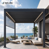 Pergola en aluminium à toit à lamelles personnalisable, imperméable, pour les constructeurs et les entrepreneurs, protection contre le vent et le soleil pour la cour