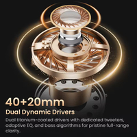 헤이루 S40 ANC 무선 헤드폰 50dB 노이즈 캔슬링 하이 레졸루션 3D 공간 오디오 이어폰 LDAC BT 6.0 오버이어 헤드셋