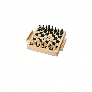 Juego de mesa de madera 3 en 1: Damas, Ajedrez y Tres en Raya, 28 cm, para niños y adultos - Product Image 2