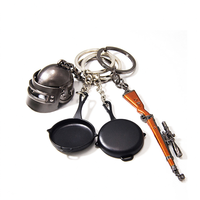 Porte-clés pendentif personnalisé en métal miniature, modèle de pistolet 3D AK47 de dessin animé vintage, style designer, pour jeu CF