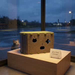 Le repaire préféré des chats : Niche décorative en fibre de polyester pour chats <span class=keywords><strong>heureux</strong></span> - Product Image 1