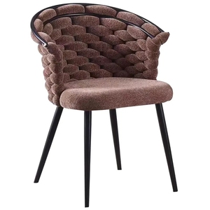 Ghế ăn vải nhung Bắc Âu hiện đại với chân kim loại ổn định cho nhà hàng quán cà phê khách sạn bán buôn có sẵn - Product Image 4