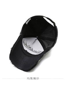 Vintage Embroidered Letter Baseball Cap High Quality 6 Panel Distressed Sunshade <b>Hat</b> with Curved Brim <b>for</b> Men Women - Product Image 6