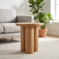 Table basse ronde en bois moderne pour salon, meubles de maison, structure en acier, facile à nettoyer, garantie de 2 ans