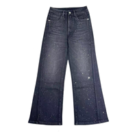Pantalon en jean vintage taille haute coupe bootcut avec strass, style Y2K, pour femme, coupe régulière, effet push-up, rehausseur de silhouette, lavable, OEM ODM