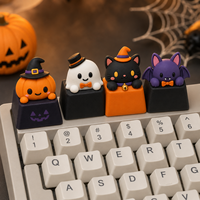 Ensemble de touches de clavier 3D artisanales, couleurs personnalisées, figurine de sorcière chat noir, touches de clavier pour gamer, ornement de bureau, directement de l'usine