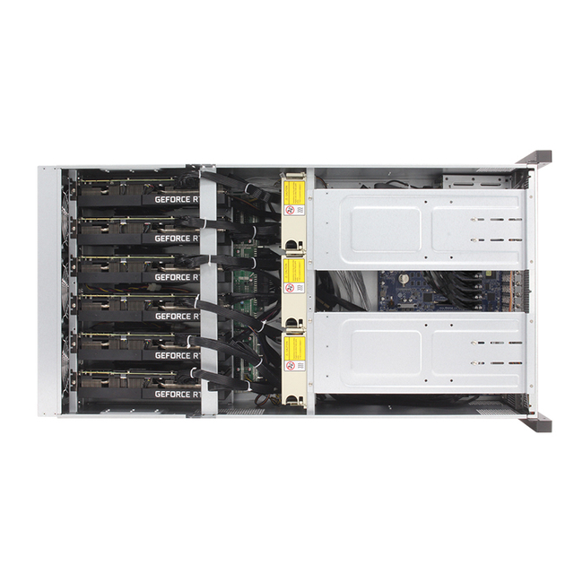 5U AI Inference Engine Platform Supports 6 8 Gaming Graphic GPU Cards Server Chassis case 5pcs Hot Swap Power Supply Module
