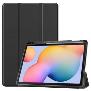 Folio Slim Tri-Fold stand Leather Tablet Cove case for Samsung Galaxy Tab S6 Lite 10.4 SM-P610 P615 with S Pen holder