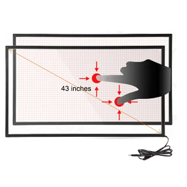 Espejo de fotomatón de 43 pulgadas, cubierta de marco de pantalla táctil para el mismo tamaño de monitor o TV, DIY