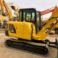 Mini-excavatrice Komatsu PC56-7 d'occasion, 5,6 tonnes, d'origine japonaise, excavatrice sur chenilles d'occasion en bon état, en stock