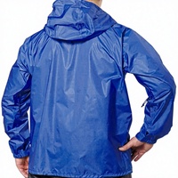 Veste de pluie pour homme personnalisée OEM, à capuche, avec fermeture éclair, coupe-vent, imperméable, respirante, en nylon Ripstop, coutures scellées, légère, sportive pour l'extérieur