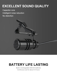 Xtuga CM4 Micro Phỏng Vấn <span class=keywords><strong>Camera</strong></span> Điện Thoại Di Động Chuyên Nghiệp Bán Sỉ Micro Cài Áo Không Dây Kép - Product Image 5