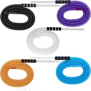 Tubo per Narghilè in Plastica di Alta Qualità da 1,5m con Bocchino in <span class=keywords><strong>Vetro</strong></span> e Impugnatura in Schiuma Morbida, Monouso - Product Image 2