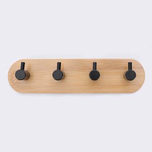 Crochets en bambou en bois adhésifs forts <span class=keywords><strong>pour</strong></span> portes <span class=keywords><strong>de</strong></span> salle <span class=keywords><strong>de</strong></span> bain <span class=keywords><strong>de</strong></span> <span class=keywords><strong>cuisine</strong></span> Crochets <span class=keywords><strong>de</strong></span> serviette en acier inoxydable sans couture-Nouveauté sans perçage requis - Product Image 3