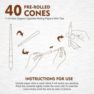 Hot selling 1000 count/<b>box</b> extra large <b>smoking</b> roll paper fixed paper Arabic glue unbleached cone-shaped paper roll accessories - Product Image 6