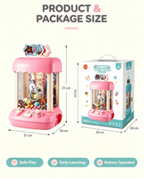 Mini machine à griffes électrique pour enfants, jeu d'arcade à domicile, attrapeur de bonbons et de poupées, avec mini poupées en peluche, jouet interactif pour enfants