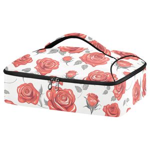 Bolsa Aislante para Bandeja de Hornear, Diseño Hawaiano Vintage, Color Rojo Intenso, con Estampado Personalizado, de Nailon Aislante, Impermeable y Ecológica - Product Image 1