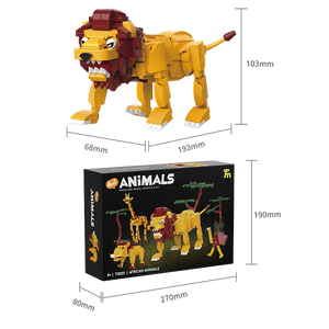 T2020 Animal Lion <b>Building</b> <b>Blocks</b> Cross-border Transformable Model Assembly Giraffe Toy Ornament for Elementary School Students - Product Image 3