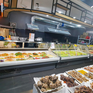 Enfriador de carne comercial, refrigerador de pantalla abierta para pescado fresco, carne, Enfriador de exhibición de carne, equipo de refrigeración comercial - Product Image 6