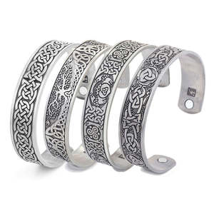 Viking talismán-pulsera de salud para hombre y mujer, brazalete magnético ajustable con <span class=keywords><strong>runas</strong></span> de nudos y árbol de la <span class=keywords><strong>suerte</strong></span> - Product Image 1