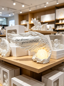Figurine d'ange <span class=keywords><strong>en</strong></span> résine avec lumière LED, décoration d'intérieur inspirante, lampe aile d'ange avec citation inspirante, cadeau, décoration ailes de rêve - Product Image 6