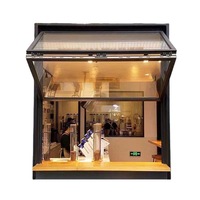 Fenêtre pliante verticale, fenêtre à double charnière en aluminium, fenêtre pliante en verre.