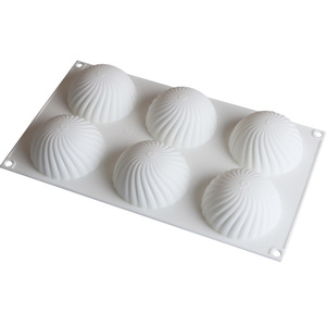 Semi-Circular Mousse Cake Mold Spiral Shape 6 Cavity Oven Safe Baking Mold For Commercial Use - Product Image 4