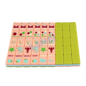 <span class=keywords><strong>Juego</strong></span> de Mahjong Acrílico de 160 Piezas, con Fichas Acrílicas en Capas, Bams, Cracks y Dots, Tablero Naranja y Verde, MOQ 1 <span class=keywords><strong>Juego</strong></span> - Product Image 6