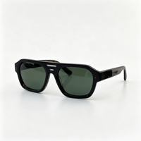 Lunettes de soleil classiques à double pont et monture épaisse, protection UV400, style rétro carré en acétate, design tendance pour l'extérieur, les voyages et la conduite