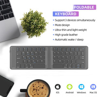Mini Teclado Inalámbrico BT Recargable para Tablet, Portátil, Plegable, para I.OS, Android, Teléfono y Tablet