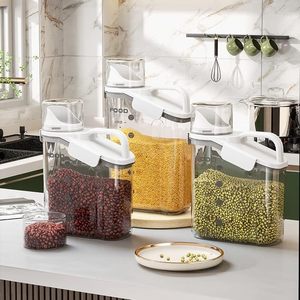 Conteneur de stockage alimentaire en gros 2L 2.8L, bocaux de cuisine hermétiques, baril à céréales et riz, distributeur de céréales avec tasse graduée - Product Image 2